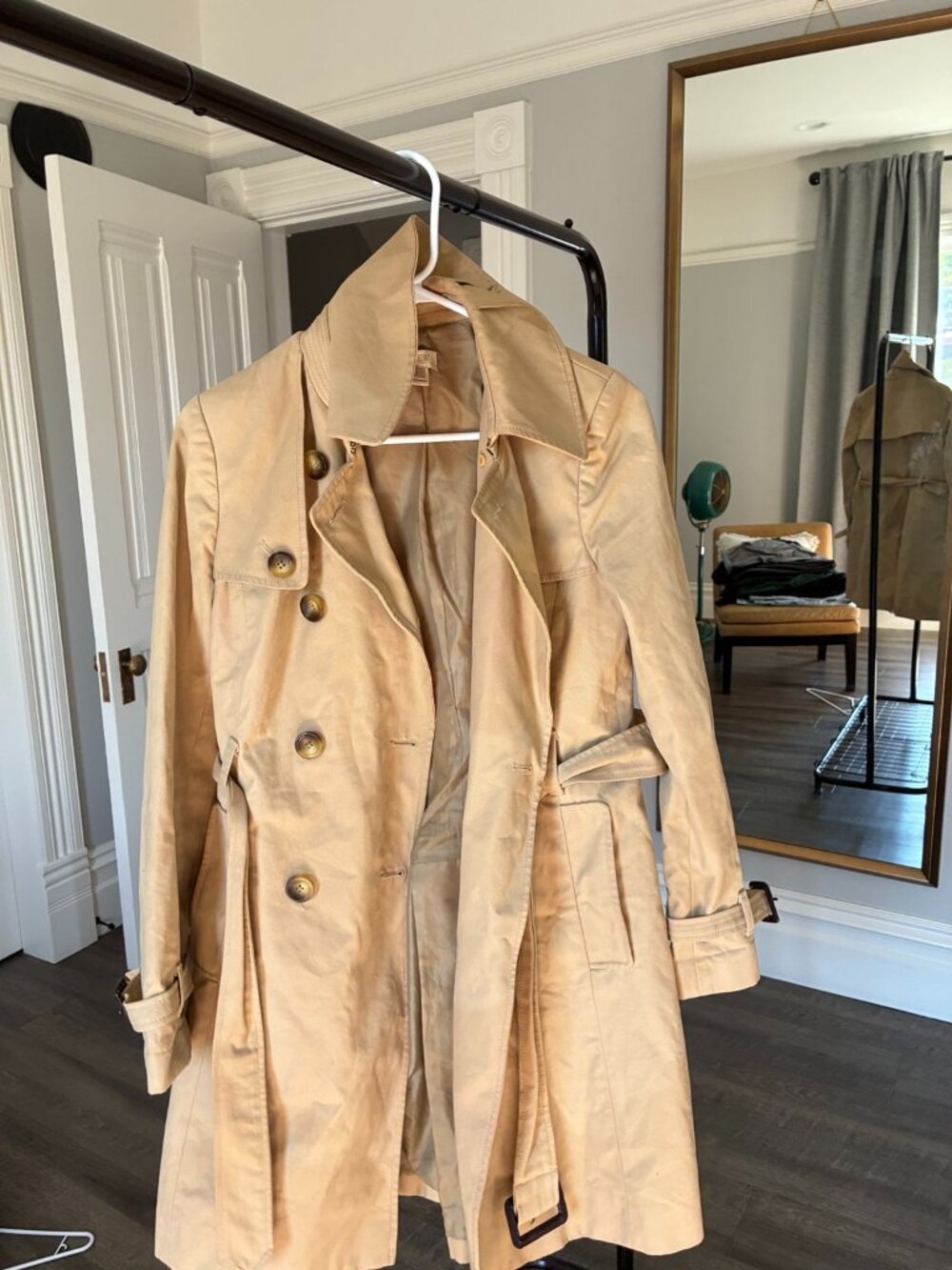 J.Crew Classic Tan Belted Trench Coat Size 2